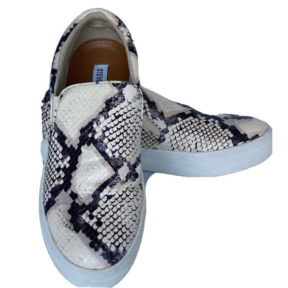 Steve Madden Shoes - Steve Madden Gills Womens 8M Snake Print Platform Slip on Sneakers Leather Shoes